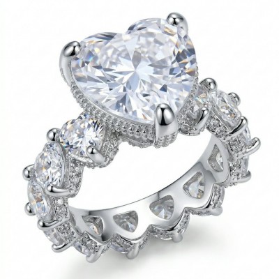 Pure Love - Luxurious 14.5 carat White Topaz .925 Sterling Silver Solid ring size 8