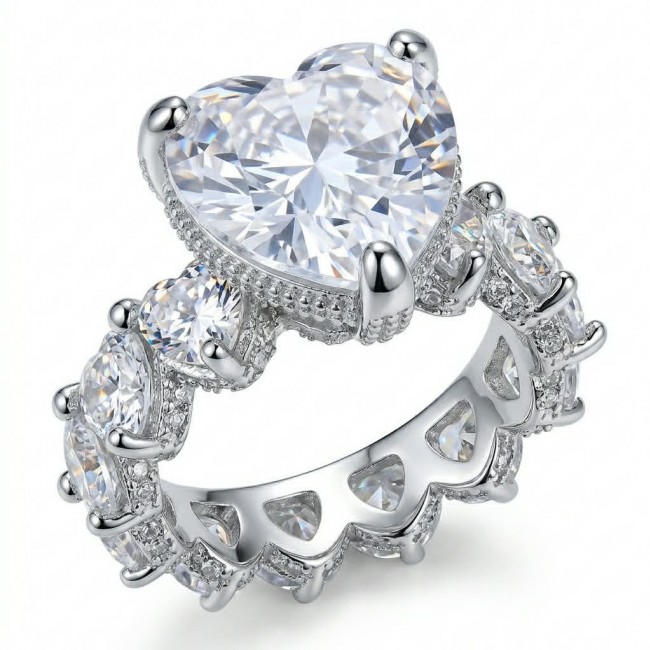 Pure Love - Luxurious 14.5 carat White Topaz .925 Sterling Silver Solid ring size 8