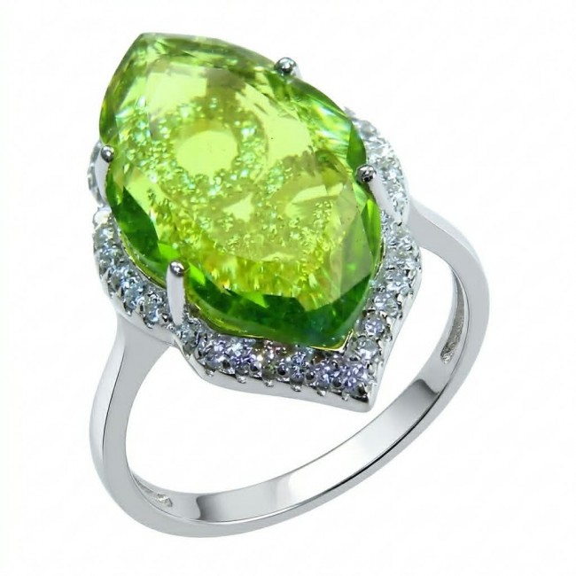 Royalty 9.9 carat authentic Himalayan Peridot .925 Sterling Silver Handcrafted Statement Ring size 7