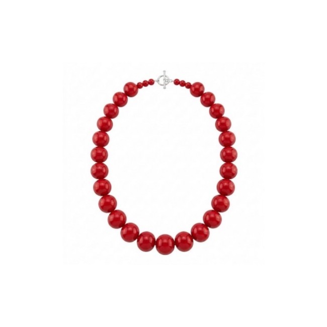 Konstancia Sublime natural Red Fossilized Coral Sterling Silver handmade Necklace