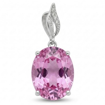 Tiffany - authentic 14.5 carat Pink Topaz .925 Sterling Silver handcrafted Statement pendant