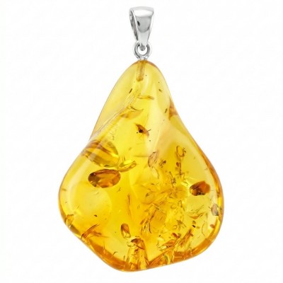 Sea Treasure Prehistoric Authentic Baltic Amber .925 Sterling Silver beautifully handcrafted Pendant