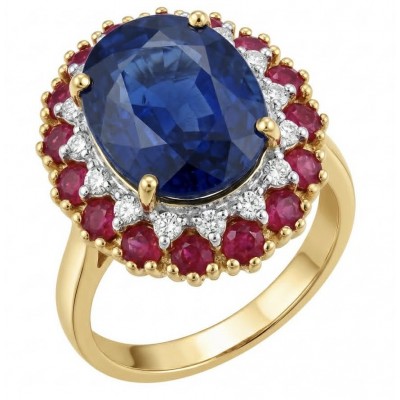Precious Design oval cut 11.7 CARAT Tanzanite 22K Gold over .925 Sterling Silver Statement Ring s. 7 1/2