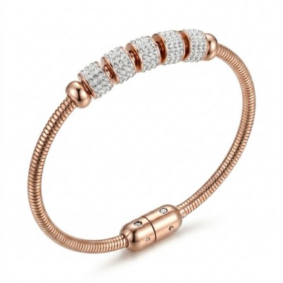 Divine - Precious pave White Topaz Rose Gold Women bracelet