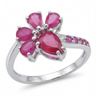 Stella - 6.9 carat Ruby .925 Sterling Silver handcrafted incredible ring s. 8