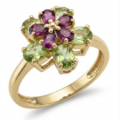 Authentic 8.9 carat Peridot 18K Gold over .925 Sterling Silver handmade Ring s. 6