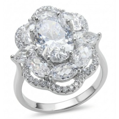 Ice Queen - 8.5 carat White Topaz .925 Sterling Silver Statement ring size 6 1/4