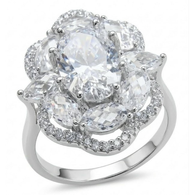Ice Queen - 8.5 carat White Topaz .925 Sterling Silver Statement ring size 6 1/4