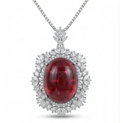 Luxurious 28.8 carat natural Ruby White Topaz .925 Sterling Silver .925 Sterling Silver Statement Necklace