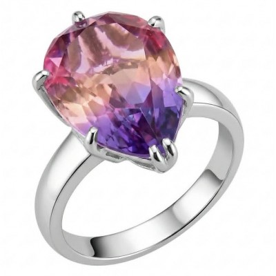 6.8 carat Brazilian Tourmaline .925 Sterling Silver dipped in 18K Gold Perfectly handcrafted Ring s. 6