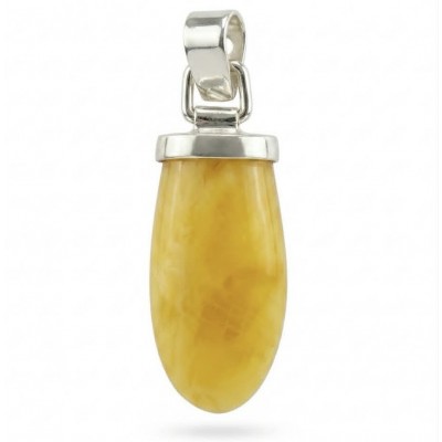 Sea Treasure Prehistoric Authentic Butterscotch Baltic Amber .925 Sterling Silver beautifully handcrafted Pendant