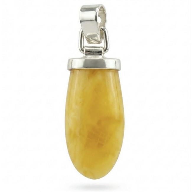 Sea Treasure Prehistoric Authentic Butterscotch Baltic Amber .925 Sterling Silver beautifully handcrafted Pendant