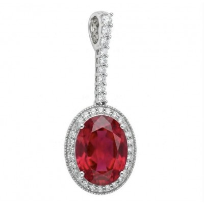 Giovanna Natural 20.8 carat Red Topaz .925 Sterling Silver handcrafted Statement pendant
