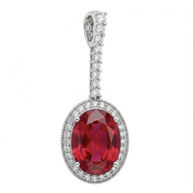 Giovanna Natural 20.8 carat Red Topaz .925 Sterling Silver handcrafted Statement pendant