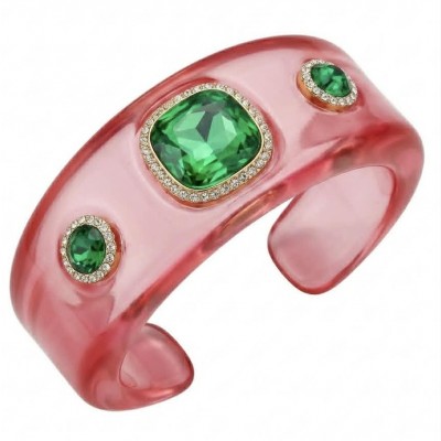 Candy Store - Modern Design Natural Pink Raisin Peridot .925 Sterling Silver bracelet