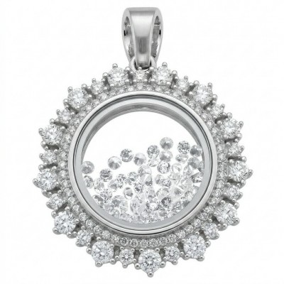 Floating Memories 12.5 carat White Sapphire .925 Sterling Silver Handcrafted Statement pendant