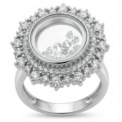 Floating Memories 10.5 carat White Sapphire .925 Sterling Silver Handcrafted Ring size 9