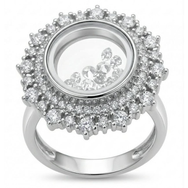 Floating Memories 10.5 carat White Sapphire .925 Sterling Silver Handcrafted Ring size 9