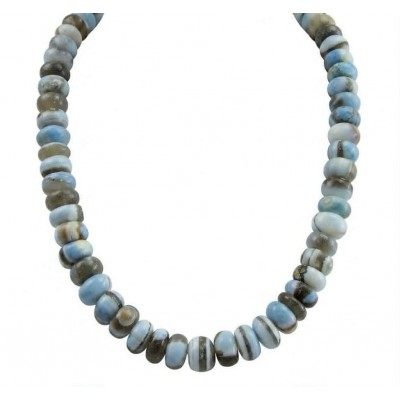 Rare and Spectacular 225.9 carat authentic Andean (Peruvian) Blue Opal .925 Sterling Silver Handcrafted necklace