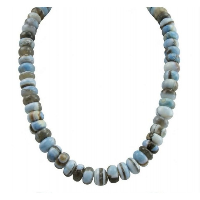 Rare and Spectacular 225.9 carat authentic Andean (Peruvian) Blue Opal .925 Sterling Silver Handcrafted necklace