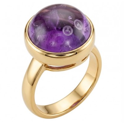 Purple Royalty 20.5 carat Amethyst .925 Sterling Silver dipped in 18K Gold Handcrafted Ring size 8 adjustable