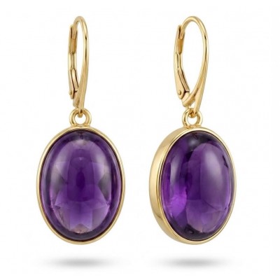Lavender Beauty authentic 18.2 carat Amethyst 14K Gold over .925 Sterling Silver handcrafted earrings