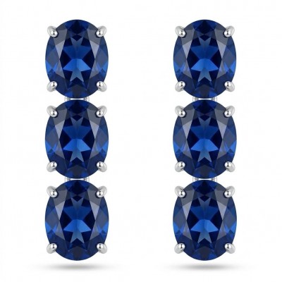 Deep Ocean 22.5 carat London Blue Topaz .925 Sterling Silver handmade Statement earrings