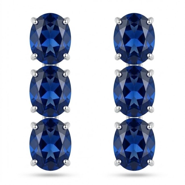 Deep Ocean 22.5 carat London Blue Topaz .925 Sterling Silver handmade Statement earrings