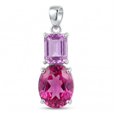 Marvelous Natural 20.8 carat Pink Sapphire .925 Sterling Silver Handcrafted pendant