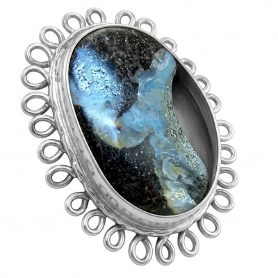 Australian Boulder Opal .925 Sterling Silver handcrafted Large ring size 7 1/4