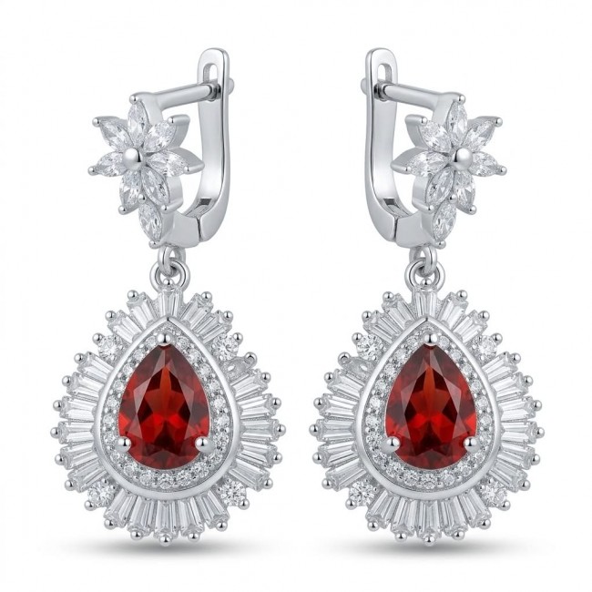 Magnificent Jewel 6.5 carat Ruby .925 Sterling Silver handcrafted incredible earrings