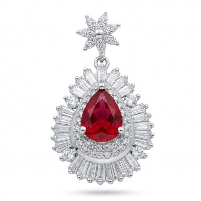 Magnificent Jewel 5.2 carat Ruby .925 Sterling Silver handcrafted incredible Pendant