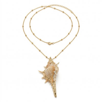 Vitamin Sea Large Oceab Shell 14K Gold over .925 Shell Sterling Silver necklace