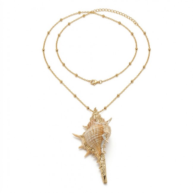 Vitamin Sea Large Oceab Shell 14K Gold over .925 Shell Sterling Silver necklace