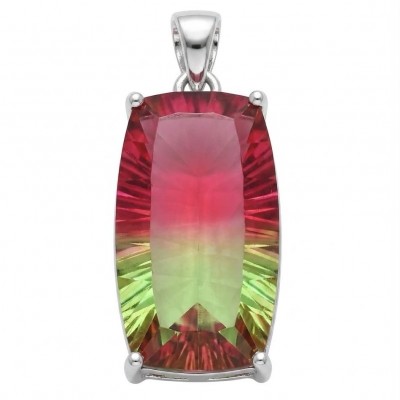 Isabella 18.2 carat baquete cut Brazilian Tourmaline .925 Sterling Silver Perfectly handcrafted pendant