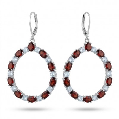 Red Royalty Authentic 24.9 carat Mozambique Garnet .925 Sterling Silver brilliantly handcrafted Statement earrings