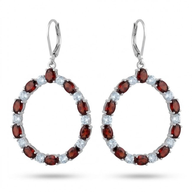 Red Royalty Authentic 24.9 carat Mozambique Garnet .925 Sterling Silver brilliantly handcrafted Statement earrings