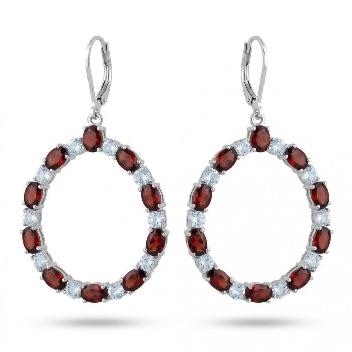 Red Royalty Authentic 24.9 carat Mozambique Garnet .925 Sterling Silver brilliantly handcrafted Statement earrings