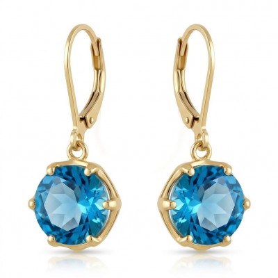 Atlantica 6.8 carat Swiss Blue Topaz 22K Gold over .925 Sterling Silver Handcrafted Statement earrings