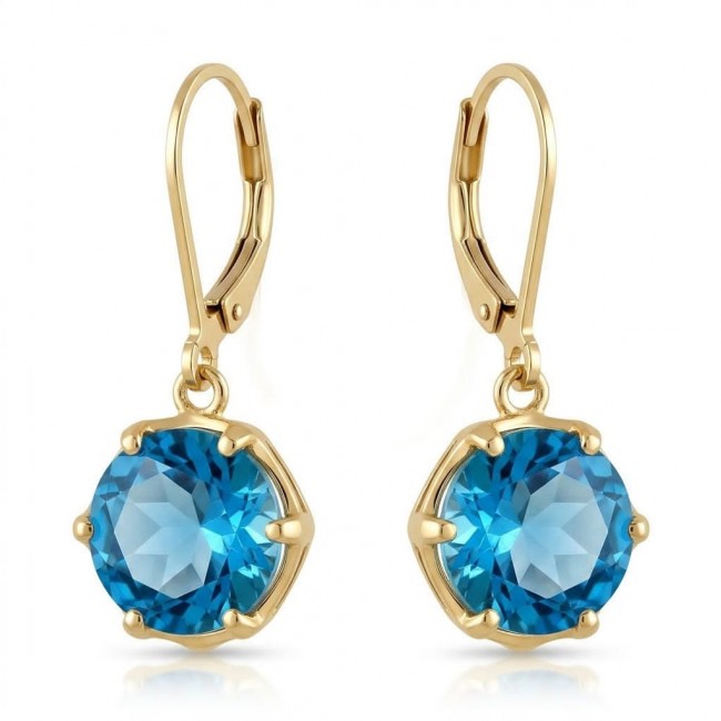 Atlantica 6.8 carat Swiss Blue Topaz 22K Gold over .925 Sterling Silver Handcrafted Statement earrings