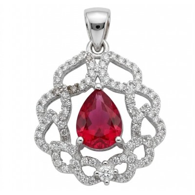 Magnificent Jewel 4.5 carat Ruby .925 Sterling Silver handcrafted incredible Pendant