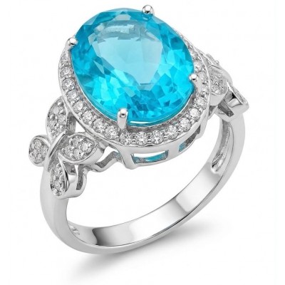 WONDERLAND 14.5 carat Paraiba Tourmaline .925 Sterling Silver Handcrafted Ring size 7 3/4
