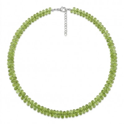 Melissa - Great Masterpiece 33.2 carat genuine Peridot .925 Sterling Silver handmade Statement necklace