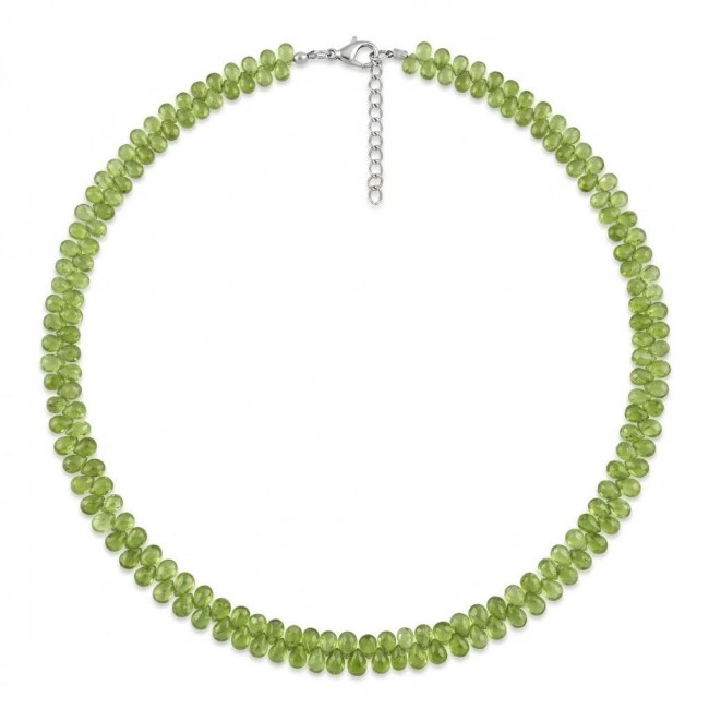 Melissa - Great Masterpiece 33.2 carat genuine Peridot .925 Sterling Silver handmade Statement necklace