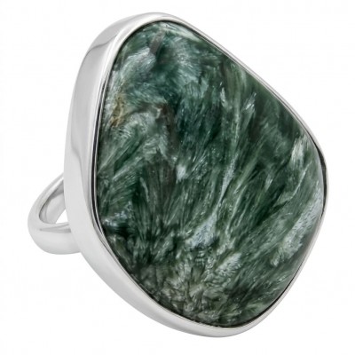 Great quality Seraphinite .925 Sterling Silver handcrafted Ring size 7 adjustable