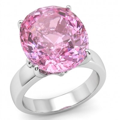 Tiffany - authentic 14.5 carat Pink Sapphire .925 Sterling Silver Handcrafted Statement Ring size 8