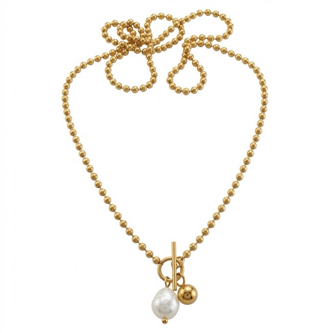 Top quality Natural Mother of pearl 10K Gold over .925 Sterling Silver handcrafted necklace