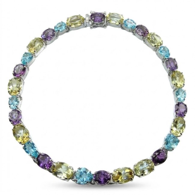 Pastel Royalty - 205.8 carat Natural Multigem .925 Sterling Silver Handcrafted Statement Necklace