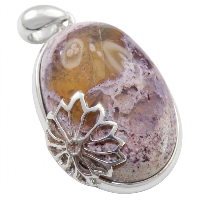 Bonefire night Natural 25.2 carat Mexican Fire Opal .925 Sterling Silver handmade Pendant