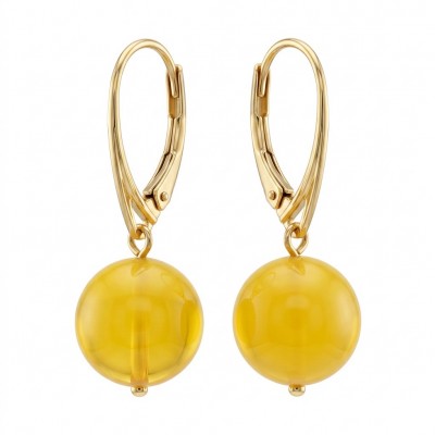 Very Special product - Wonderful Butterscotch Baltic Amber .925 Sterling Silver DIPPED IN 14k Gold entirely handcrafted earrings
